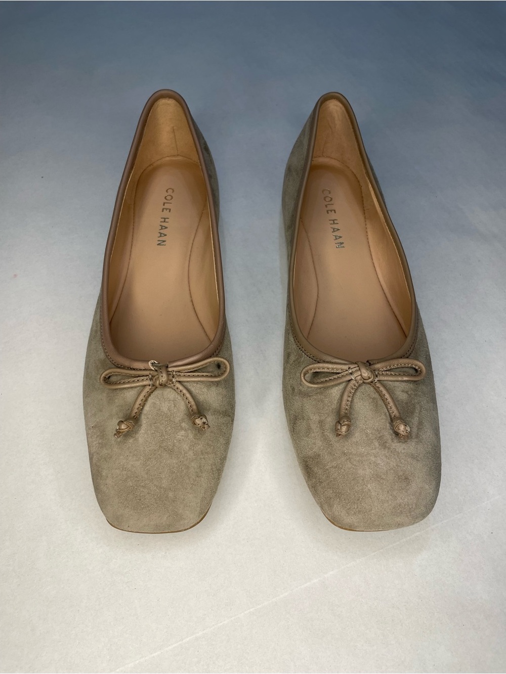 Cole Haan Nicolette Suede Bow Tie Ballet Flats - Picture 2 of 6
